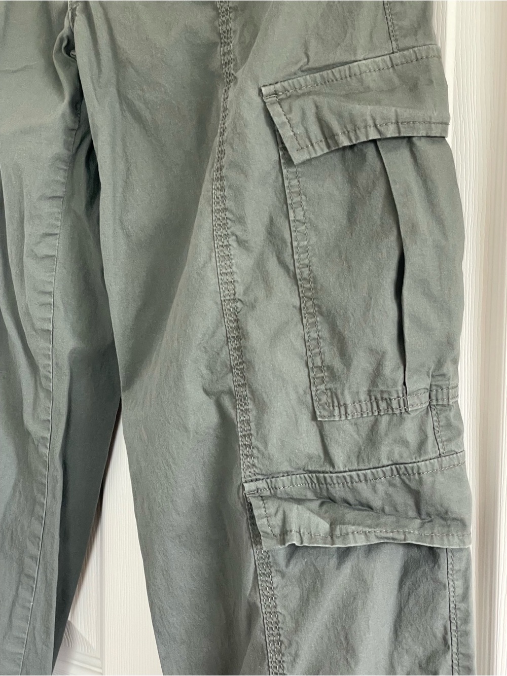 Vanilla Star Olive Green Cargo Pants Utility Parachute Wide Leg Size M Army Y2K - Picture 6 of 8